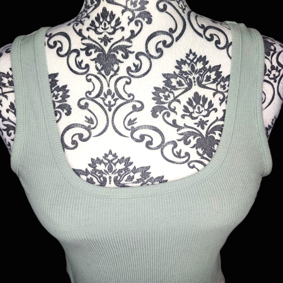 SHEIN Green Ribbed Tank Top - Small - Picture 2 of 5